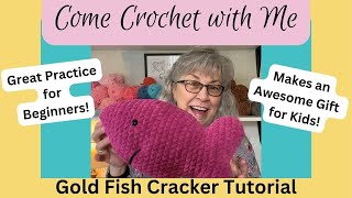 Come Crochet with Me a Gold Fish Cracker Pillow [upl. by Eneja]