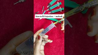 How to fill Injection💉Syringe Mehndi Cone injection heena cone mehndi injectionmehndi [upl. by Aneerhs687]