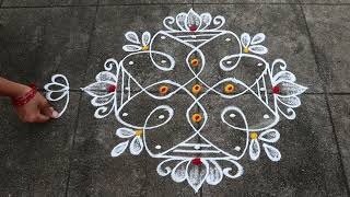 2 min Rangoli Designs🌻 5x3x3 dots Small Sikku Muggulu🌻Easy Kolam Designs🌻Side Border Rangoli Designs [upl. by Aggarwal]