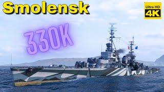 World of WarShips 3 Kills 330K damage Smolensk  4K Video   My Warship My Rules [upl. by Anwahsal]