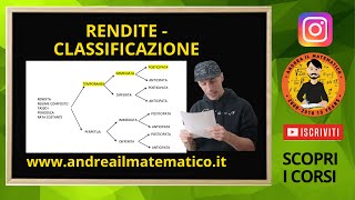 RENDITE  Classificazione  Matematica finanziaria [upl. by Abroms]