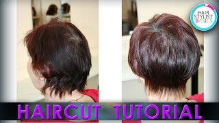 Haircut Tutorial Womens Short Haircut Короткая женская стрижка quotШапочкаquot [upl. by Danelle]