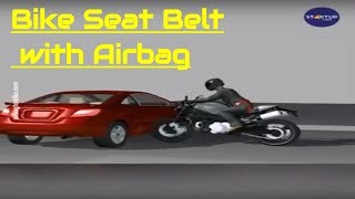 Seat Belt system for Bike with airbags Concept  Bike Safety Balloon [upl. by Afrika]