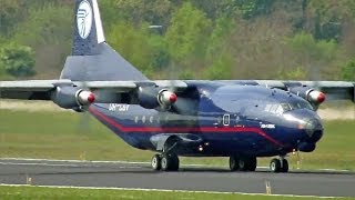 Nice Landing Antonov An12BK URCGV at Eindhoven [upl. by Ahsietal675]