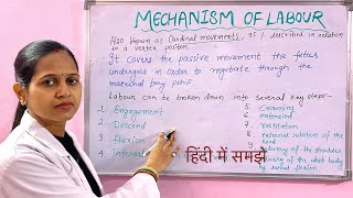 Mechanism of Labour  All steps in Hindi Nursing Exams [upl. by Ecidnarb]