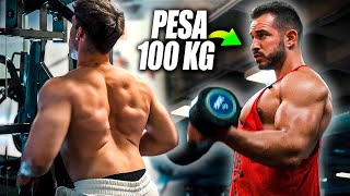 ENTRENO CON “CENANDO CON PABLO” PESA 100 KG DE MUSCULO Y ME SORPRENDE  ESPALDA  Victor Valdivia [upl. by Benge]