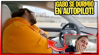 GABO PRUEBA TESLA AUTOPILOTO POR PRIMERA VEZ Y SE DUERME [upl. by Litta]