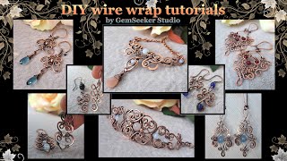 DIY tutorials 8 ideas of wire wrap jewelry with scrolls [upl. by Larimore780]