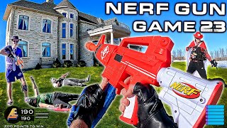 NERF GUN GAME 230  First Person MANSION BATTLE [upl. by Ahsinom]