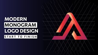 How To Design Modern Monogram Logo  Adobe Illustrator Tutorial [upl. by Hsina]