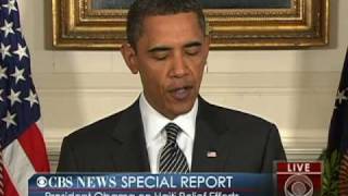 Special Report Obama on Haiti Relief [upl. by Anaerb]