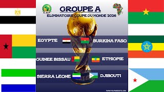 qualification coupe du monde 2026 zone afrique  1ere journée GROUPE A résultats et classement [upl. by Luwana]