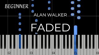 Alan Walker  Faded  Piano Tutorial EASY [upl. by Yelwah]