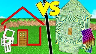 CASA INVISIBILE contro CASA ILLUSIONE OTTICA su MINECRAFT [upl. by Aittam]