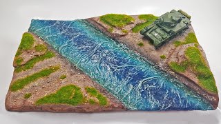 Realistic Water Diorama  No Resin  Toilet Paper  Glue  172 Scale  DIY How to Build [upl. by Couq]