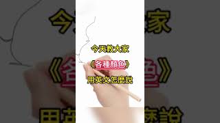 今天教大家《各種顏色》用英文怎麼說學英語 教學 不用學單字也能跟外國人聊天 學英文 今天教大家 [upl. by Eerol]