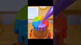 Colorful TwoTier Chocolate Cake Recipe minibakery shorts chocolate [upl. by Leissam]