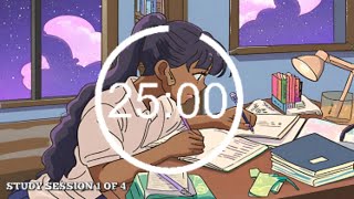 2HOUR STUDY WITH ME  255 POMODORO TIMER  CHILL LOFI MUSIC TO BOOST PRODUCTIVITY [upl. by Aurelea]