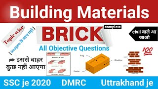 Bricks most imp objective question Building Materials Bmc  Ssc je DMRC je LMRC je Civil je [upl. by Dagna]