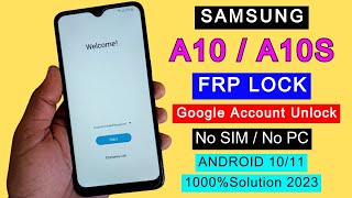 Samsung A10A10s FRP Bypass 2023 New Method Without PC  Google Account Unlock Android 1011 [upl. by Petronilla788]