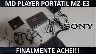 MD player portátil Sony MZE3 Finalmente achei um TOP [upl. by Pyszka341]