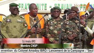 Intervention Colonel Amadou IBRO ï€¢ Lancement Seul le Niger Compte [upl. by Marve321]