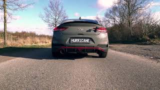 Hyundai i30N Fastback OPF Hurricane exhaust V2  89mm  35quot Straight Pipe Klappenabgasanlage [upl. by Minerva400]