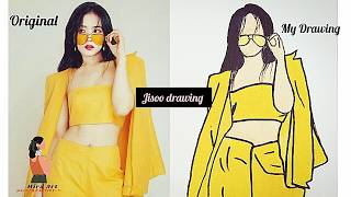 How to draw Jisoo Blackpink Step by step  Drawing Tutorial 💛 [upl. by Yralih182]