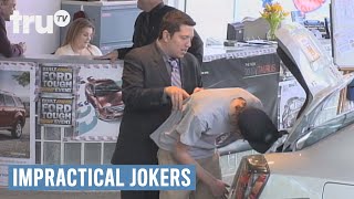 Impractical Jokers  Car Salesman Convinces 2 Guys to Get Into Trunk [upl. by Clare]