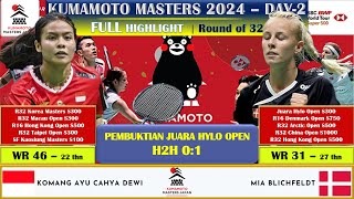 KOMANG AYU CAHYA DEWI VS JUARA HYLO OPEN MIA BLICHFELDT  KUMAMOTO MASTERS 2024 DAY 2 WS R32 [upl. by Lenoel]