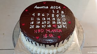 CALENDAR CAKE  birthday calendar cake tutorial  Korean butter cream cake [upl. by Heywood]