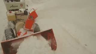 Slow Motion of 1974 Ariens 832 Snowblower with Impeller Kit [upl. by Hgielrac]