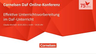 Webinar 0321  DaF  OnlineKonferenz Effektive Unterrichtsvorbereitung im DaFUnterricht [upl. by Iglesias]