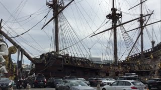 Pirate Ship “Neptune” Genova Italy  Visita Galeone “Neptune”  Pirates Of The Caribbean Style Ship [upl. by Yenettirb]