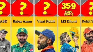 Comparison  Top 50 Cricket Players With Most Sixes Ever 😱 [upl. by Hartzke]