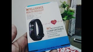 M3 Intelligence Health Bracelet  Unboxing M3 Smart Band  Free order from Alfa Mall [upl. by Lazare]