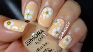 Quick amp Easy Flower Nail Art Tutorial  Selinas Nail Art [upl. by Nelsen]