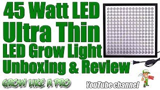 Niello 45 Watt Ultra Thin LED Grow Light Panel Unboxing And Review [upl. by Zadoc]