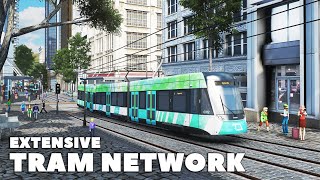 Trams EVERYWHERE  Cities Skylines Oceania 28 [upl. by Alaekim]