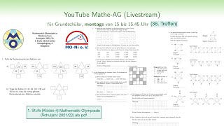 36  Mathe AG für Grundschüler Lösungen 1 Stufe Mathematik  Olympiade 2021  2022  Klasse 4 [upl. by Eremahs]