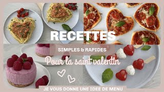 RECETTE SAINT VALENTIN  Idée de menu pas cher  simple amp rapide 💕 [upl. by Donald]