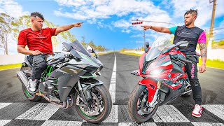 A DISPUTA DO SECULO BMW S1000RR VS MINHA KAWASAKI H2 [upl. by Annai589]