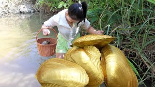 😲😇Rivers Enchanted Secret Girl Uncovers Magnificent Pearl Within a Bizarre Aquatic Shell [upl. by Lennej]