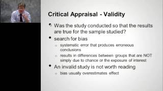 Dr John Epling EvidenceBased Medicine quotBasics of Critical Appraisalquot [upl. by Nary9]