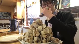 大食い→LASISAでホンビノス貝5キロとランチ全メニューを食べた。 [upl. by Allerbag]