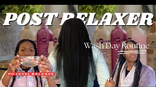 AFTER RELAXER HAIR CARE  Post Relaxer Routine For Hair Growth haircare [upl. by Airamat]