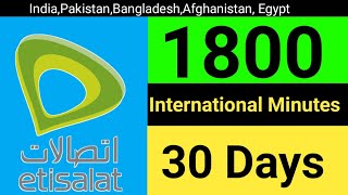 Etisalat 1800 international Minutes  Etisalat international call packages  Etisalat call Packages [upl. by Bunde820]