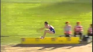 Triple Jump World Record Slow Motion Jonathan Edwards 1829 [upl. by Hawthorn803]