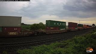 Norfolk Southern 8084 leads an intermodal in Northwood OH [upl. by Annoled]