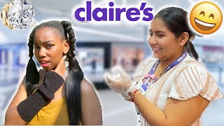 WE GOT OUR EARS Pierced At Claires PAINLESS 😄😄😄😄claires earspeircing quot OMG 😮 😱😫quot [upl. by Brana559]